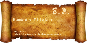 Bumbera Miletta névjegykártya